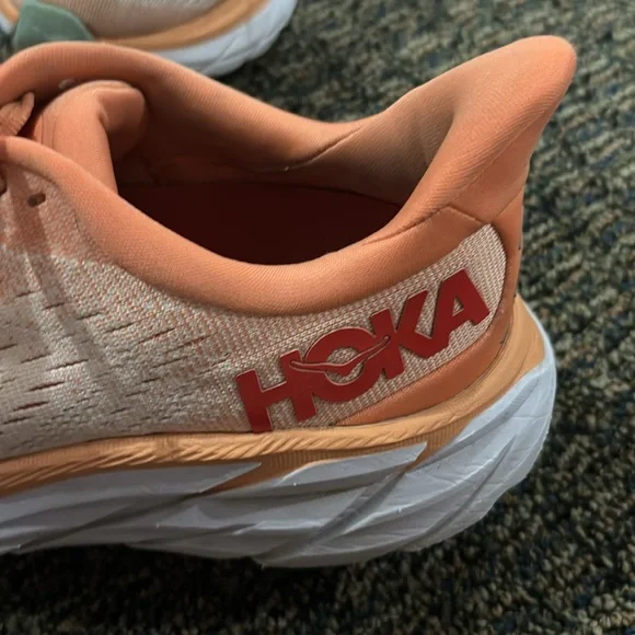 Hoka Women's Athletic Shoes in Peach and White - Picture 4 of 6